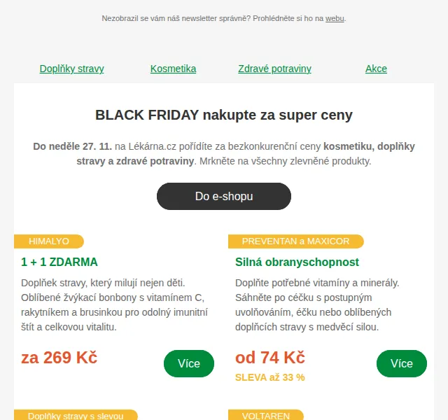 Lékárna.cz: Black Friday slevy až 55 % – červenec 2026 | Nuslet.cz