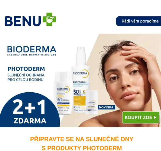BENU E-shop: Bioderma Photoderm 2+1 – květen 2026 | Nuslet.cz