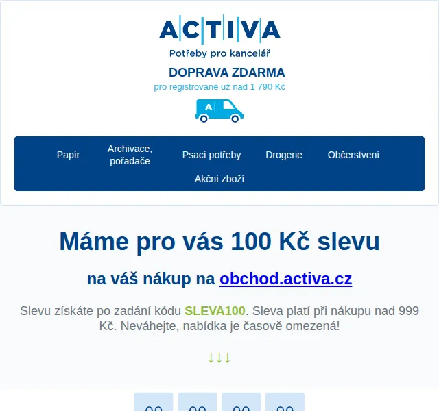 Activa: 100 Kč sleva na nákup – červen 2026 | Nuslet.cz