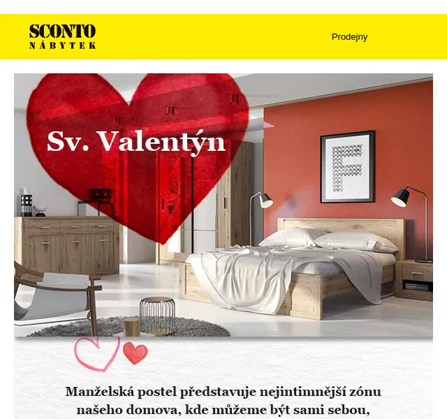 Sconto: Valentýnská sleva na ložnice – červen 2026 | Nuslet.cz