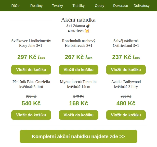 Truhlíkov.cz: 3+1 Zdarma a 40% sleva na rostliny – červen 2026 | Nuslet.cz
