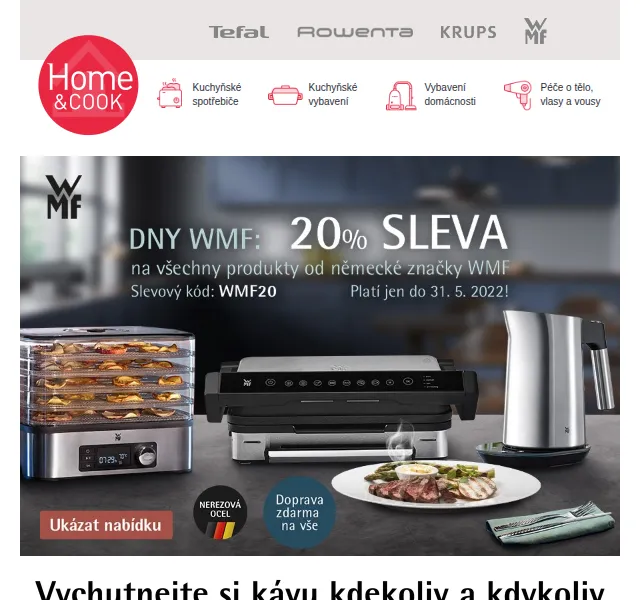 Home & Cook: Extra 20% sleva na WMF – červen 2026 | Nuslet.cz