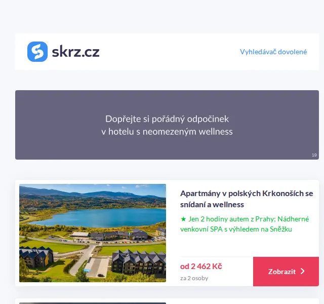 Vánoce na Skrz: Neomezené wellness pobyty – červen 2026 | Nuslet.cz