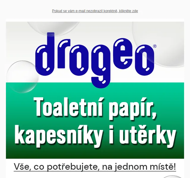 Drogeo: toaletní papír a kapesníčky od 18 Kč – červen 2026 | Nuslet.cz