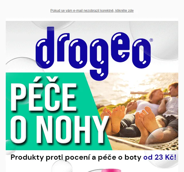 Drogeo: Produkty proti pocení a péče o boty od 23 Kč – červen 2026 | Nuslet.cz