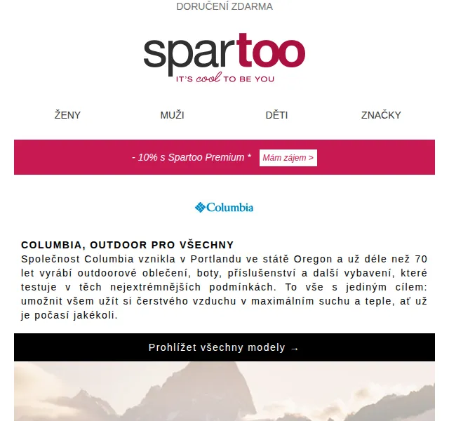 Spartoo: Doprava zdarma Columbia, Levi's, Selected – červen 2026 | Nuslet.cz