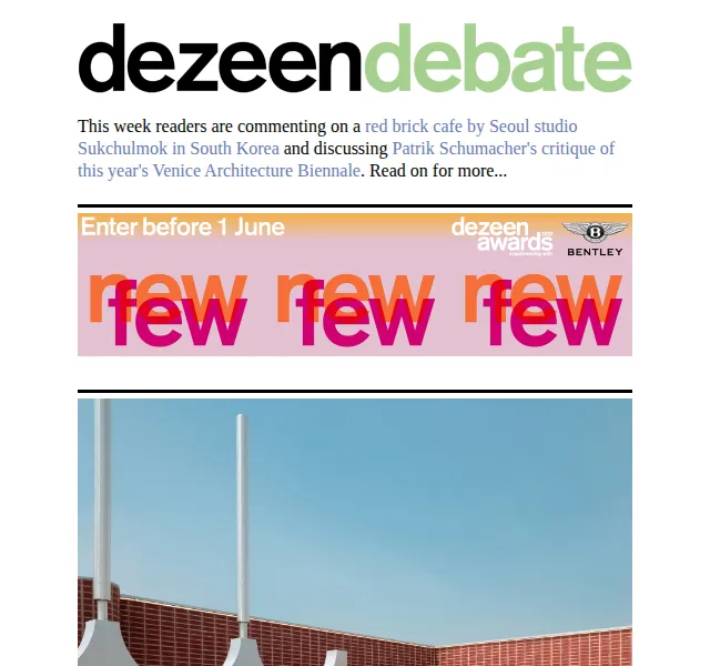 Dezeen Daily: Architektonické novinky červen 2026 | Nuslet.cz