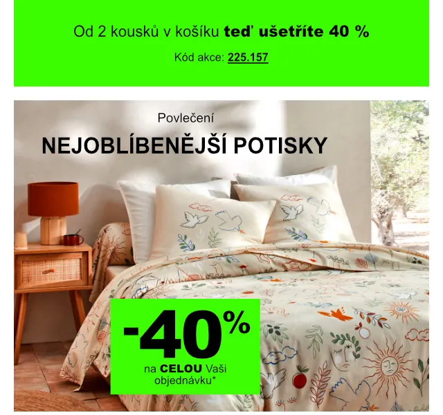 Blancheporte: Sleva 40 % na povlečení – červen 2026 | Nuslet.cz