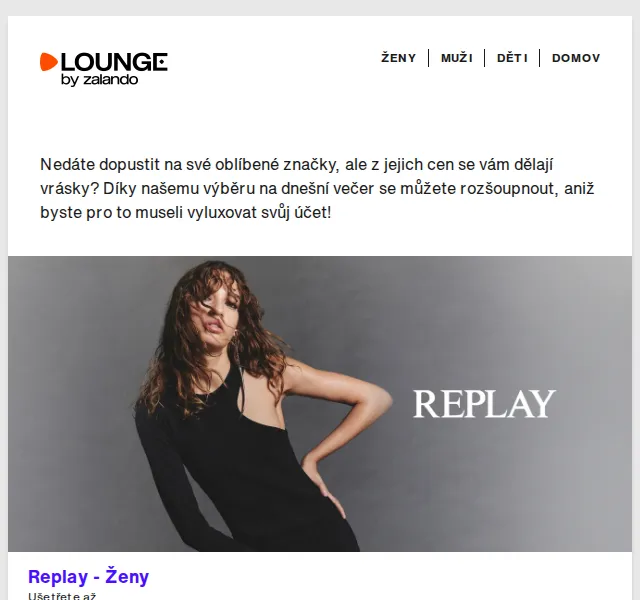 Lounge by Zalando: Replay sleva až 80 % – červen 2026 | Nuslet.cz