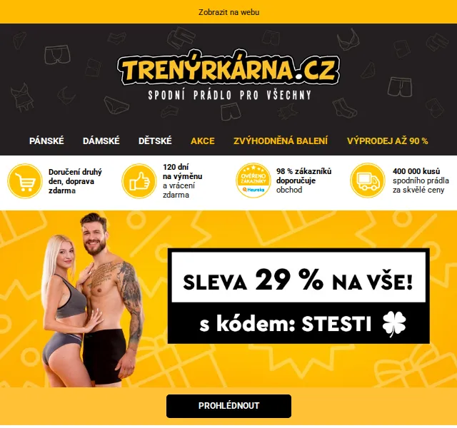 Trenýrkárna.cz: Sleva 29 % na vše + 52 % na 5pack boxerky Pietro Filipi – červen 2026 | Nuslet.cz