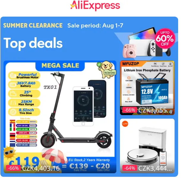 AliExpress: slevy až 66 % – srpen 2026 | Nuslet.cz