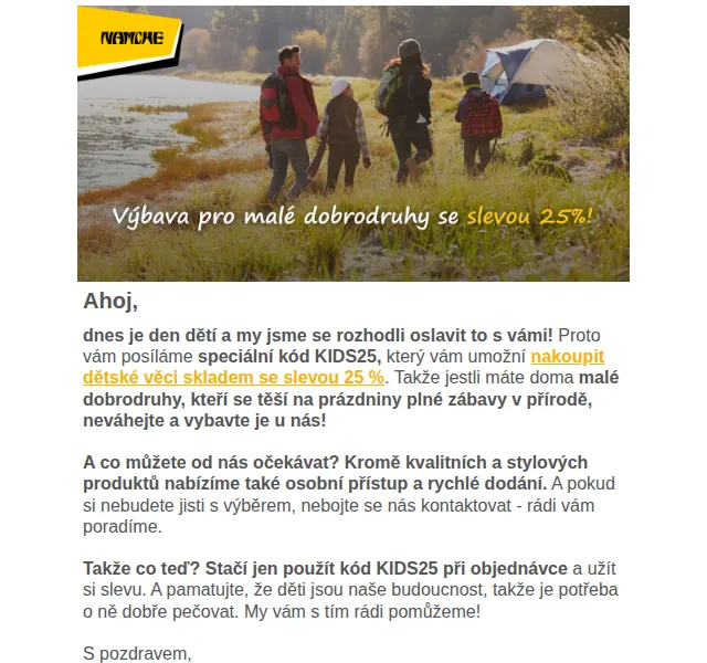 Namcheshop: Dětské vybavení se slevou 25 % – červenec 2026 | Nuslet.cz
