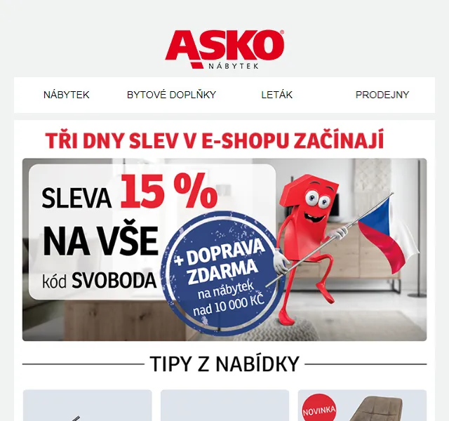 Asko Nábytek: Tři dny plné slev – červen 2026 | Nuslet.cz
