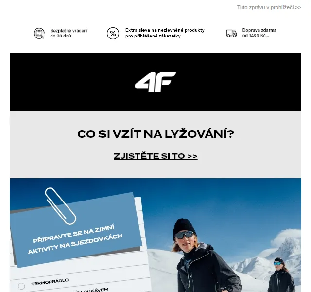 4Fstore: Sleva na lyžařské vybavení až 40 % – prosinec 2023 | Nuslet.cz