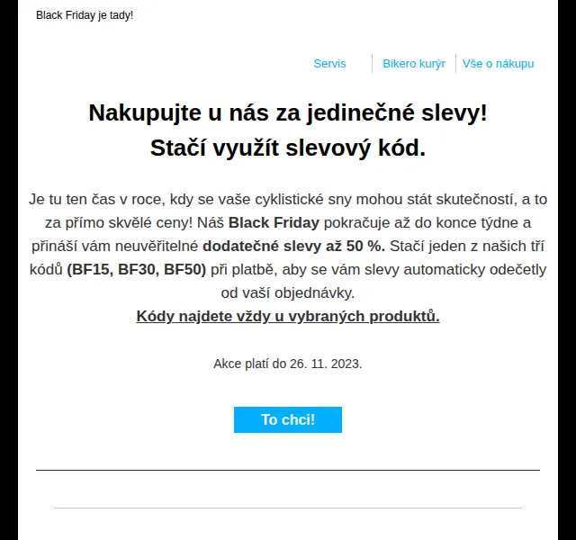 Cz Bikero: Black Friday slevy až 50 % – červen 2026 | Nuslet.cz