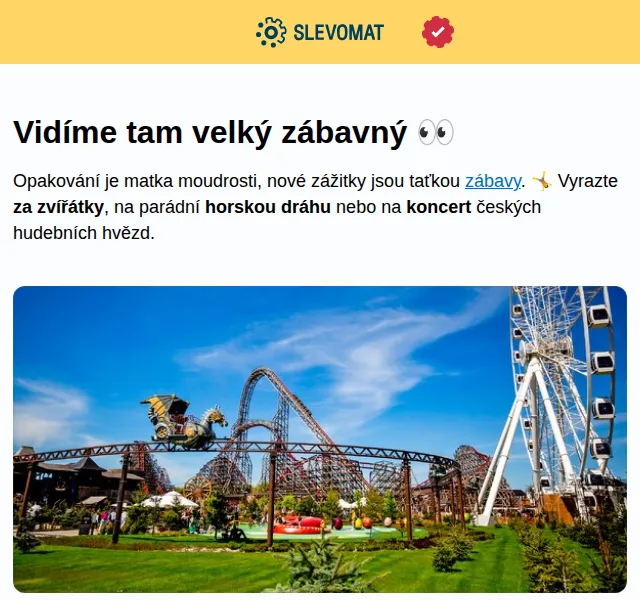 Slevomat: Zážitky a dovolená – do 41 % | Květen 2026