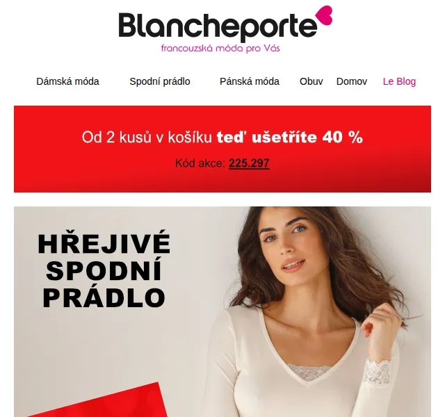 Blancheporte: Termoprádlo -40 % – duben 2026 | Nuslet.cz
