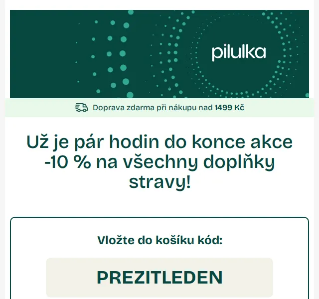 Pilulka.cz: Sleva 10 % na vitaminy – červen 2026 | Nuslet.cz