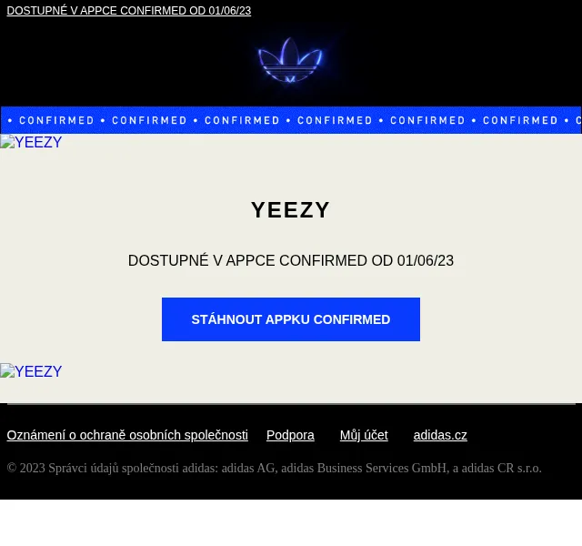 adidas: YEEZY dostupné v appce Confirmed – červen 2026 | Nuslet.cz