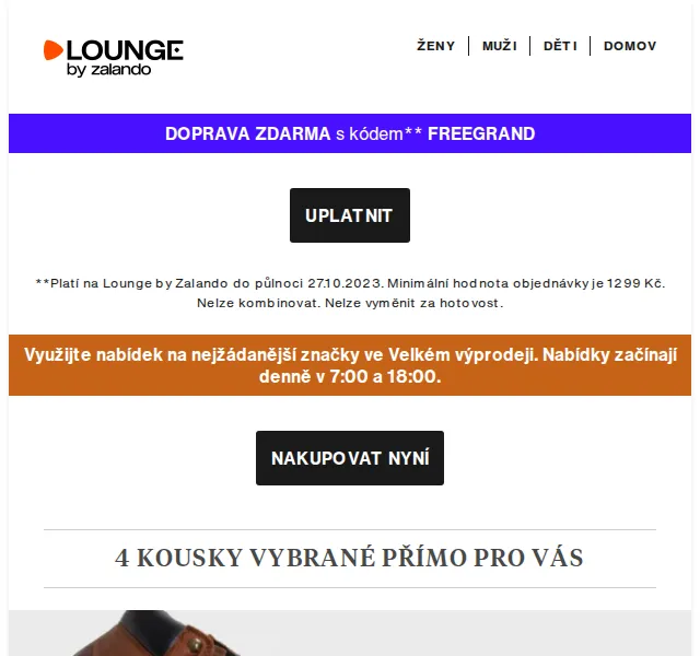 Lounge by Zalando: Velký výprodej Geox & Versus Versace – červen 2026 | Nuslet.cz