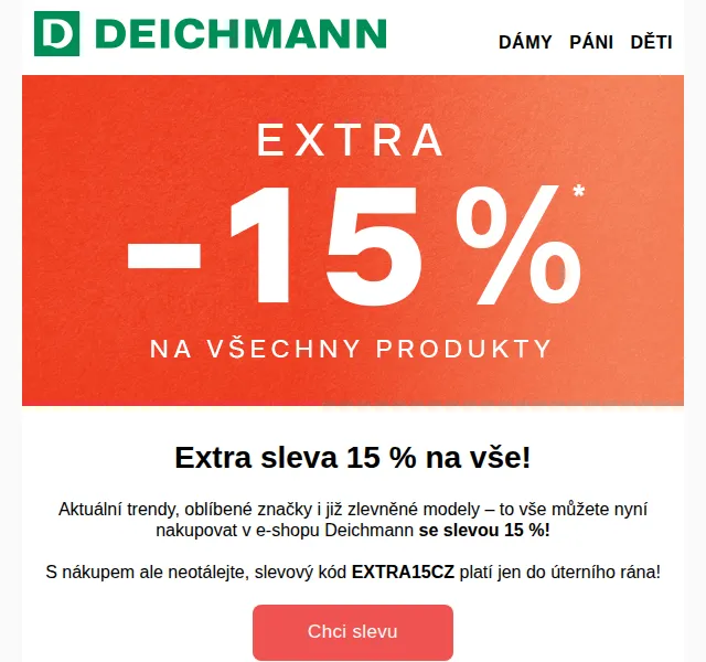 DEICHMANN: -15% na vše – červen 2026 | Nuslet.cz