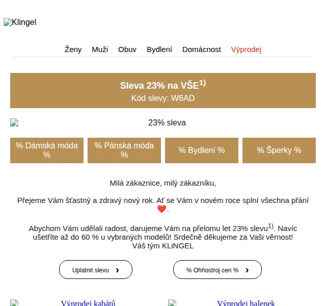 KLiNGEL: Sleva až 60 % na módu – červen 2026 | Nuslet.cz