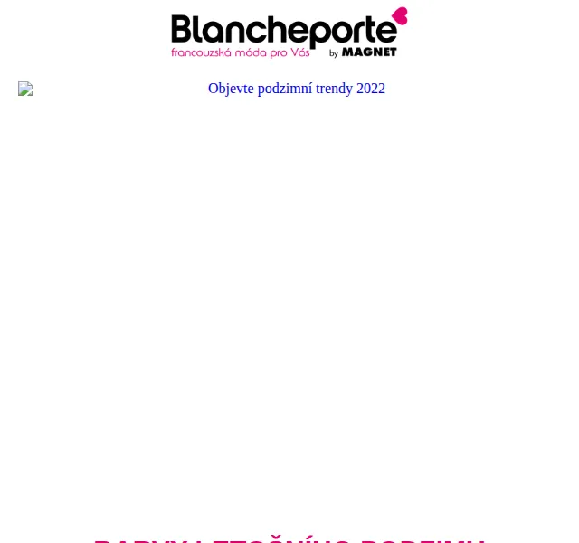 Blancheporte: podzimní trendy sleva 20 % a doprava za 0 Kč – červen 2026 | Nuslet.cz