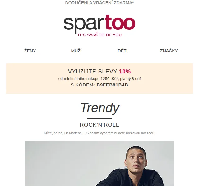 Spartoo: sleva 10 % na rockovou módu – červen 2026 | Nuslet.cz