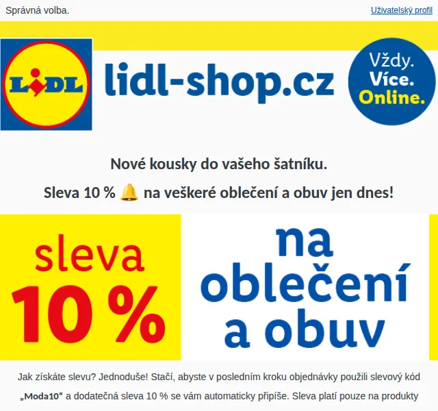 Lidl: Sleva 10 % na módu a obuv – listopad 2023 | Nuslet.cz