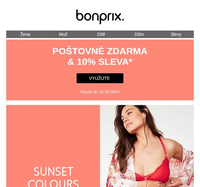 Bonprix: 10% sleva + poštovné zdarma – červen 2026 | Nuslet.cz