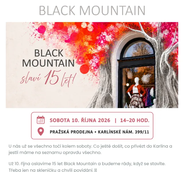 Black Mountain: 15 let oslavy + dárek ke každému nákupu