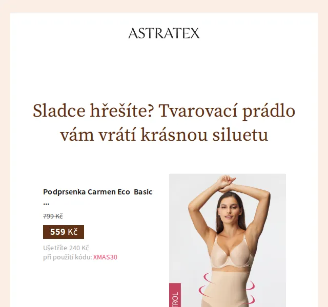 Astratex.cz: 30% sleva a doprava zdarma na tvarovací prádlo – červen 2026 | Nuslet.cz