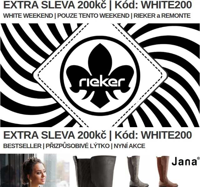 Eliteshoes: Extra sleva 200 Kč na boty Rieker a Remonte – červen 2026 | Nuslet.cz