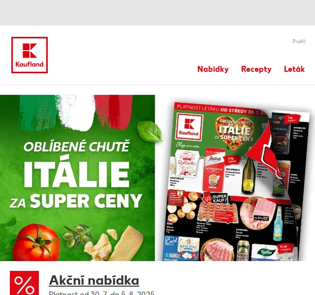 Kaufland: Italské speciality se slevou až 50 % – červen 2026 | Nuslet.cz