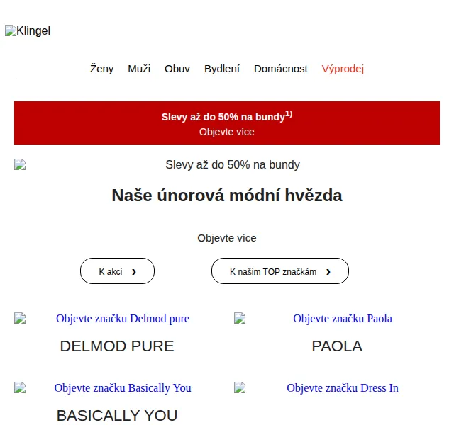 KLiNGEL: Slevy až 50 % na bundy + LCD budík zdarma – červen 2026 | Nuslet.cz