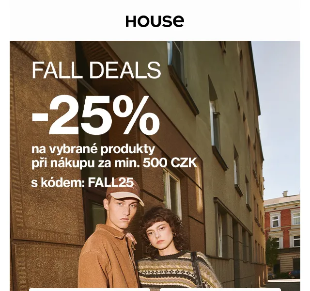 HOUSE: Až -25 % na podzimní kolekci – červen 2026 | Nuslet.cz
