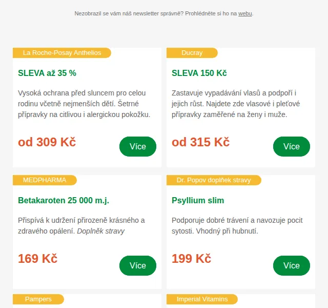 Lékárna.cz: Brufen, Cerave 3+2, La Roche-Posay -35 % – červenec 2026 | Nuslet.cz
