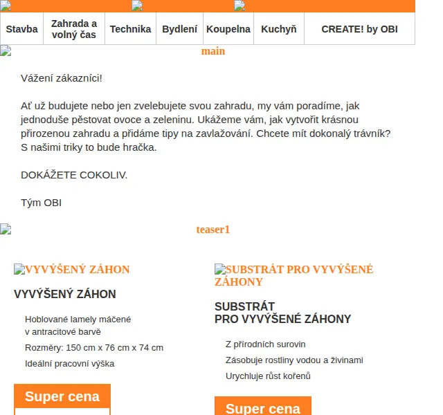 OBI Novinky: vyvýšené záhony a sazenice – červen 2026 | Nuslet.cz