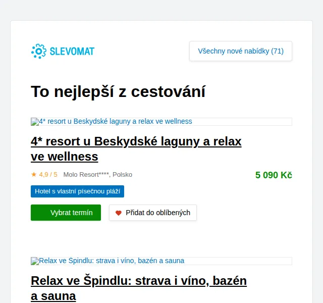 Slevomat: Relax ve Špindlu od 3 799 Kč – červenec 2026 | Nuslet.cz