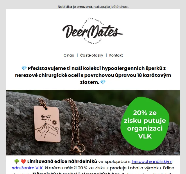 DeerMates.cz: Limitovaná edice náhrdelníků s gravírováním – červen 2026 | Nuslet.cz