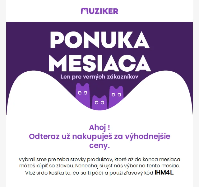 Muziker: Měsíční slevy až 20 % – červenec 2026 | Nuslet.cz