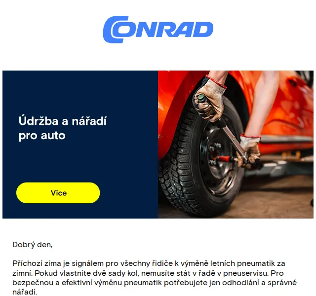 Conrad Electronic: Startovací sada nářadí na výměnu pneumatik – červen 2026 | Nuslet.cz