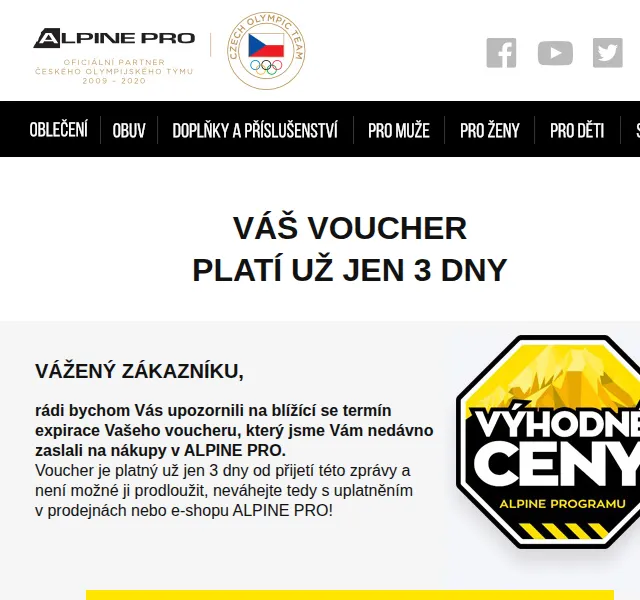 ALPINE PRO: Poslední šance na voucher – červen 2026 | Nuslet.cz