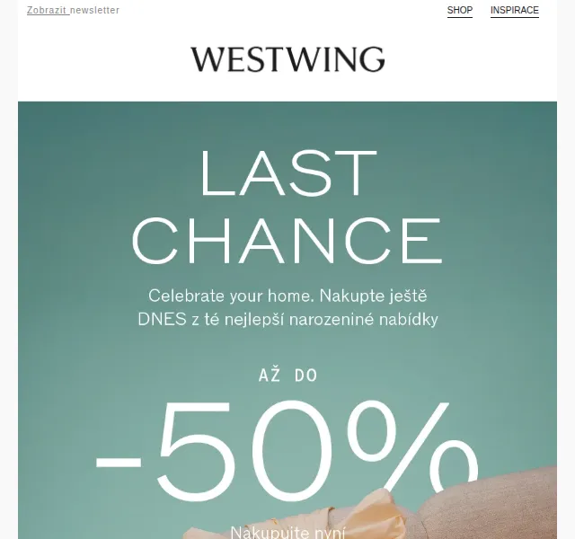 Westwing: Slevy až 50 % na nábytek a dekorace – červen 2026