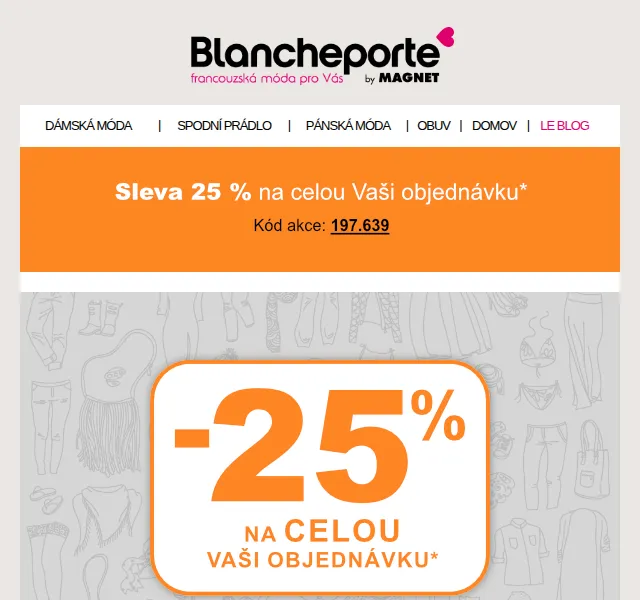 Blancheporte: Sleva 25 % na jarní módu – červen 2026 | Nuslet.cz