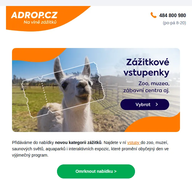 Adrop.cz: zážitkové dárky od 95 Kč – červen 2026 | Nuslet.cz