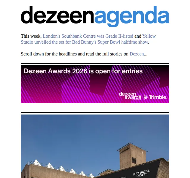 Dezeen Daily: Novinky z architektury a designu – červen 2026 | Nuslet.cz