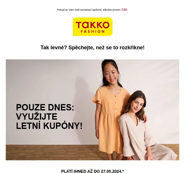 Takko Fashion: Sleva až 30 % na letní kolekci – červenec 2026 | Nuslet.cz
