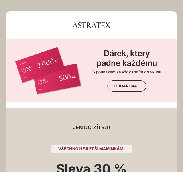Astratex.cz: Sleva 30 % na spodní prádlo – květen 2026 | Nuslet.cz