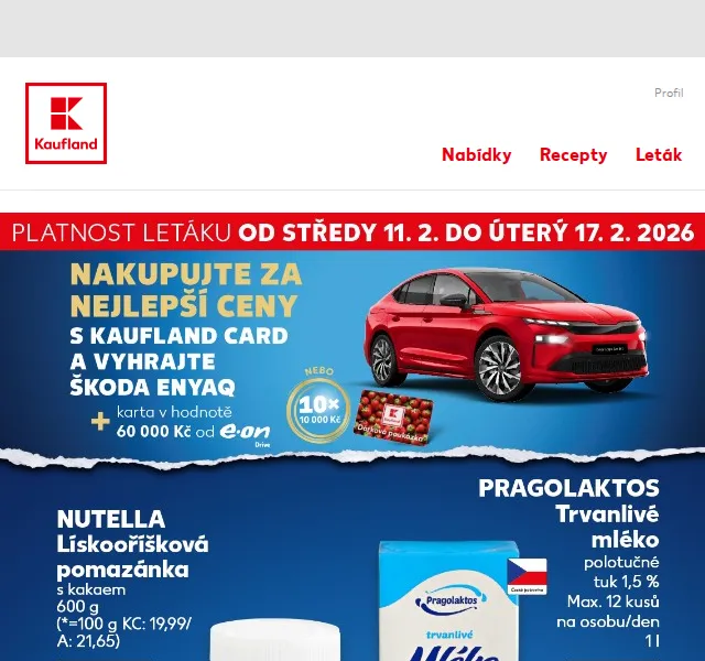 Kaufland: Hrozny tmavé -47 %, medovník -46 % – duben 2026